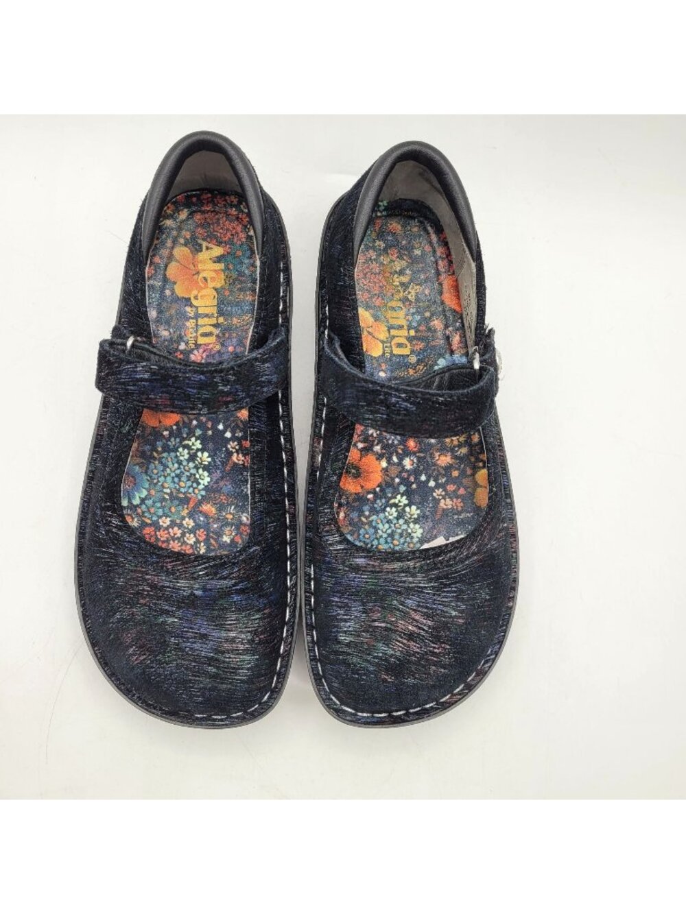 Alegria Women's Shoes Size 6 PG Lite Paloma Mary Jane Black Rainbow Metallic